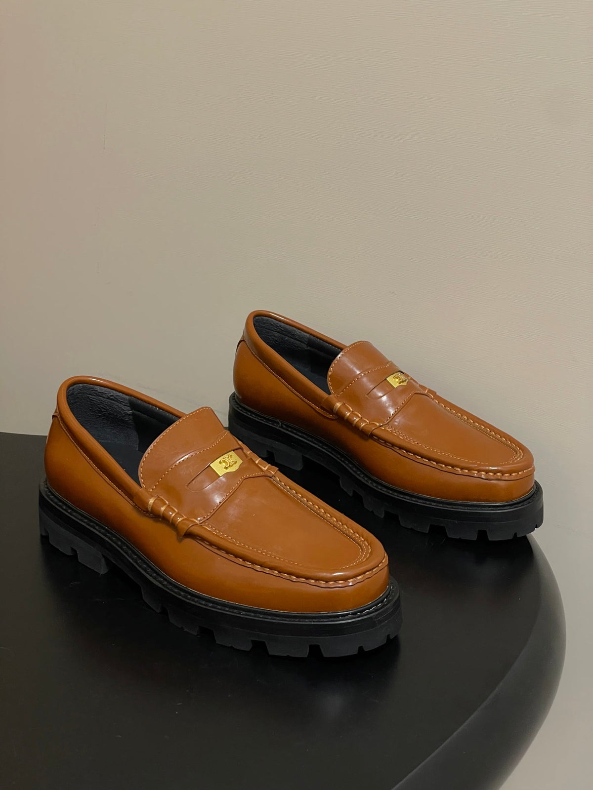 Celine 2026 Arc De Triomphe Loafers Patent Leather 773494