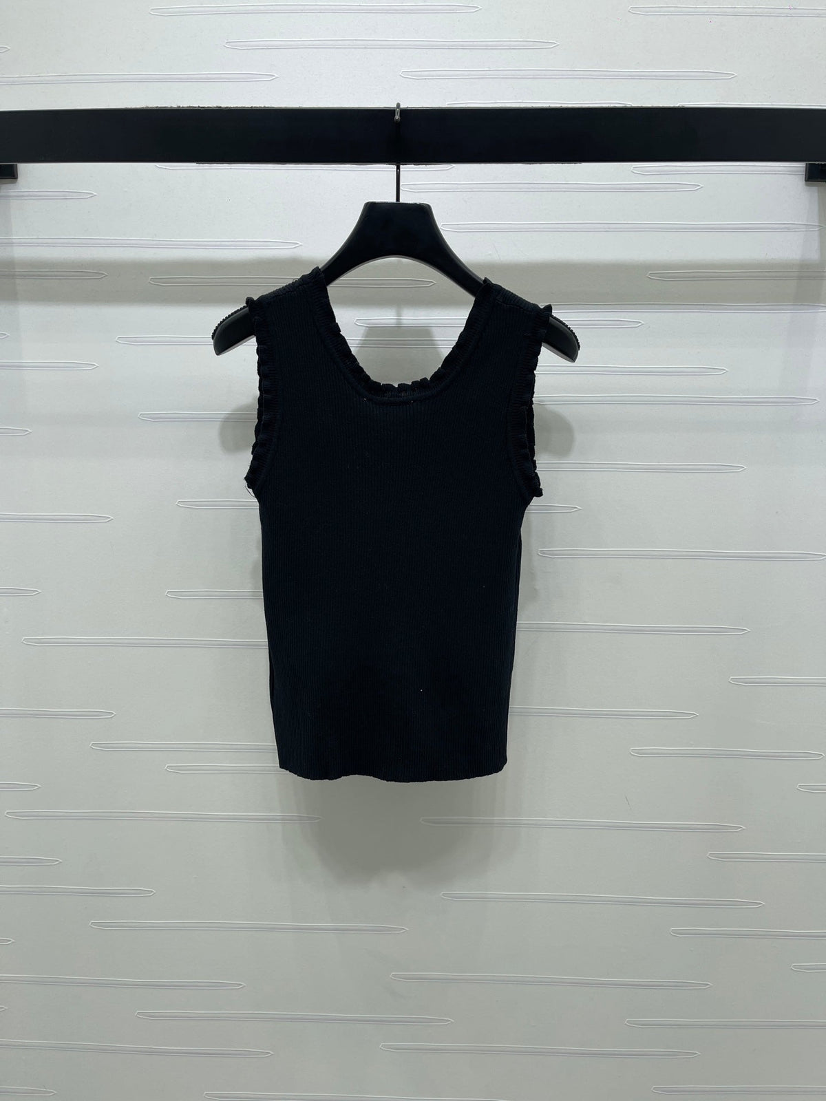 Miumiu 2026 Lace-trimmed Camisole Knit Vest Wool Tencel