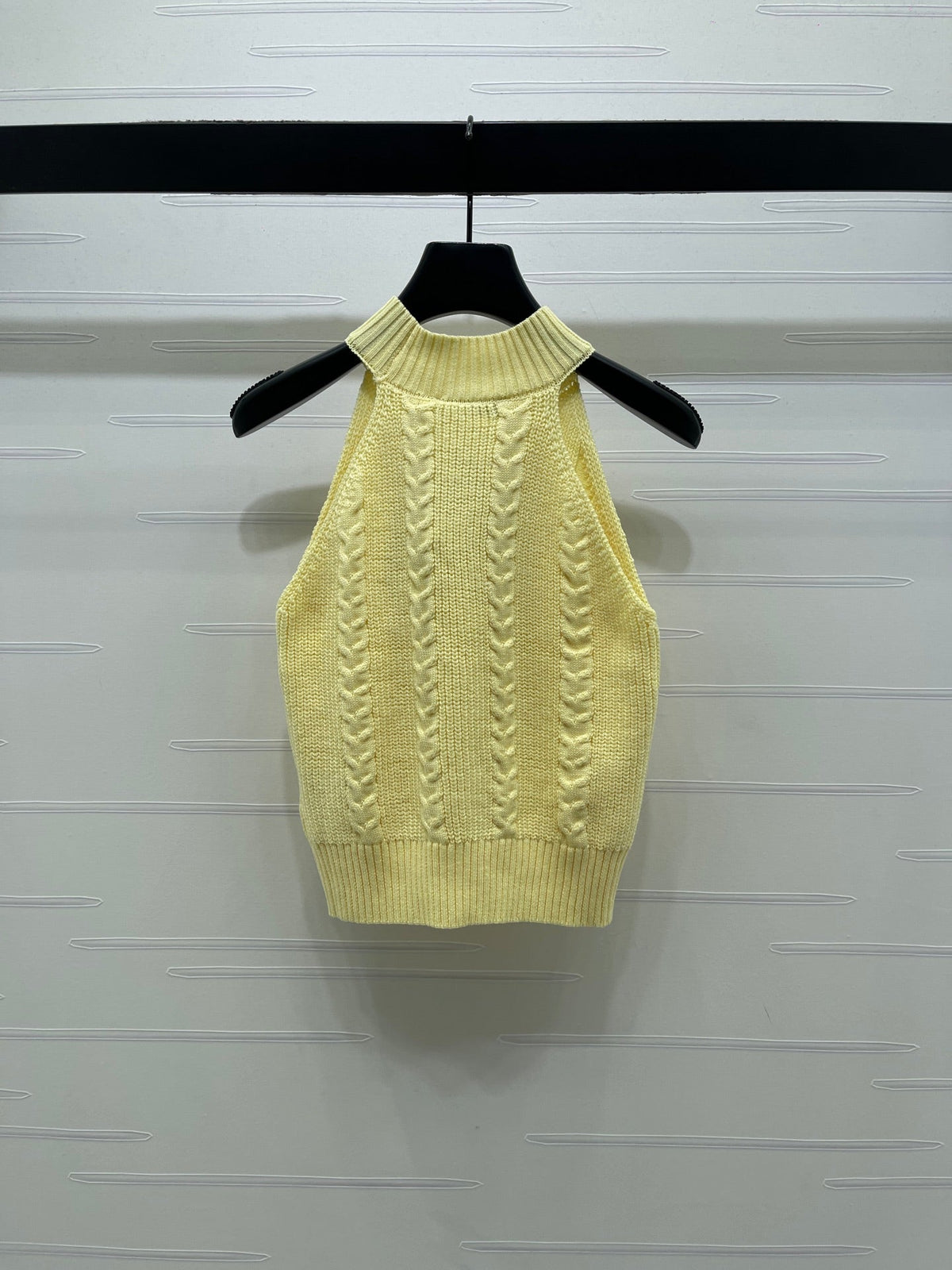 Dior 2026 Cable Knit Halter Neck Vest Wool