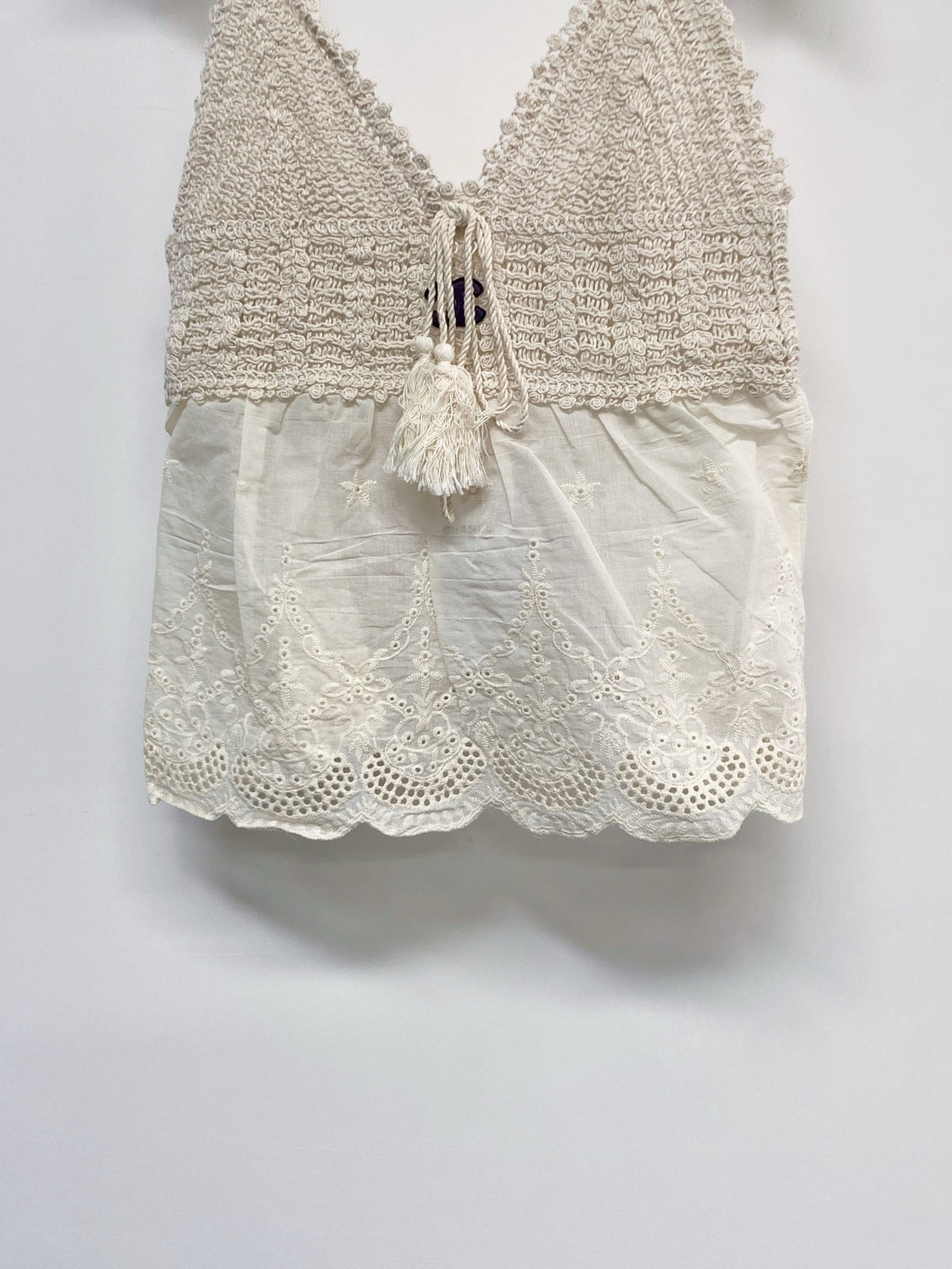 Chanel 2026 Camisole Beige and White Cotton
