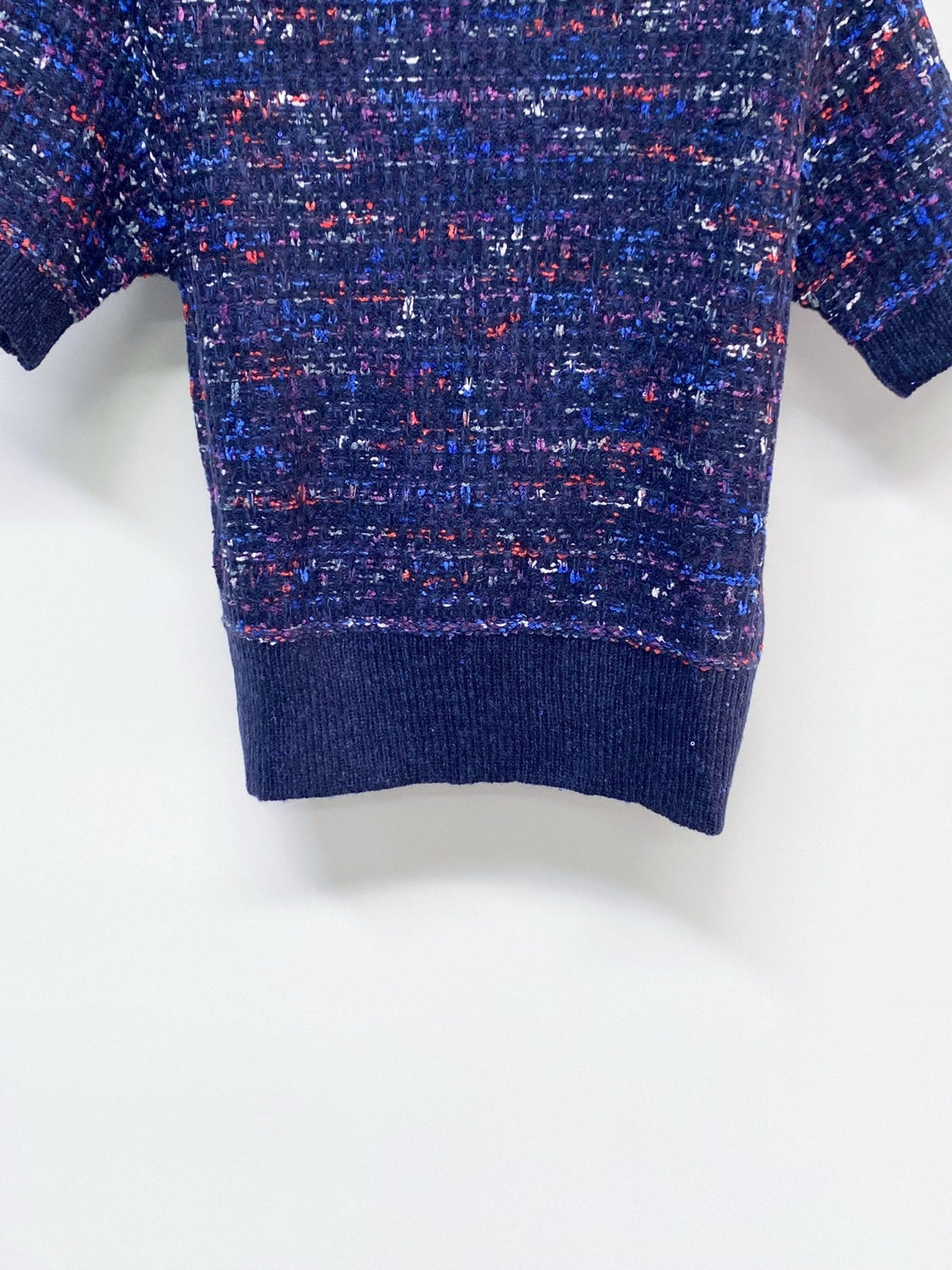 Chanel 2026 Short-Sleeve Shirt Blue and White Wool