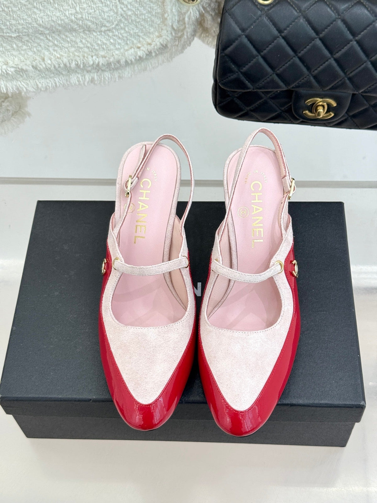 Chanel 2026 Two-Tone Slingback 70mm Suede Leather 671567