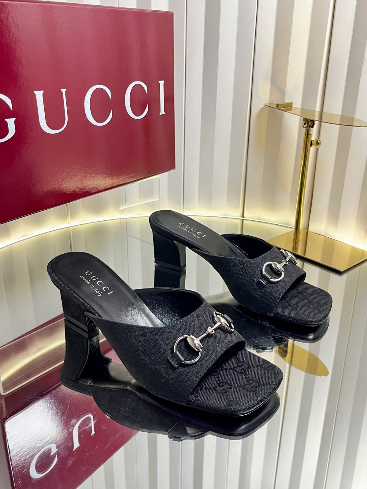 Gucci 2026 Slide Sandals 50mm Monogram Canvas 768119