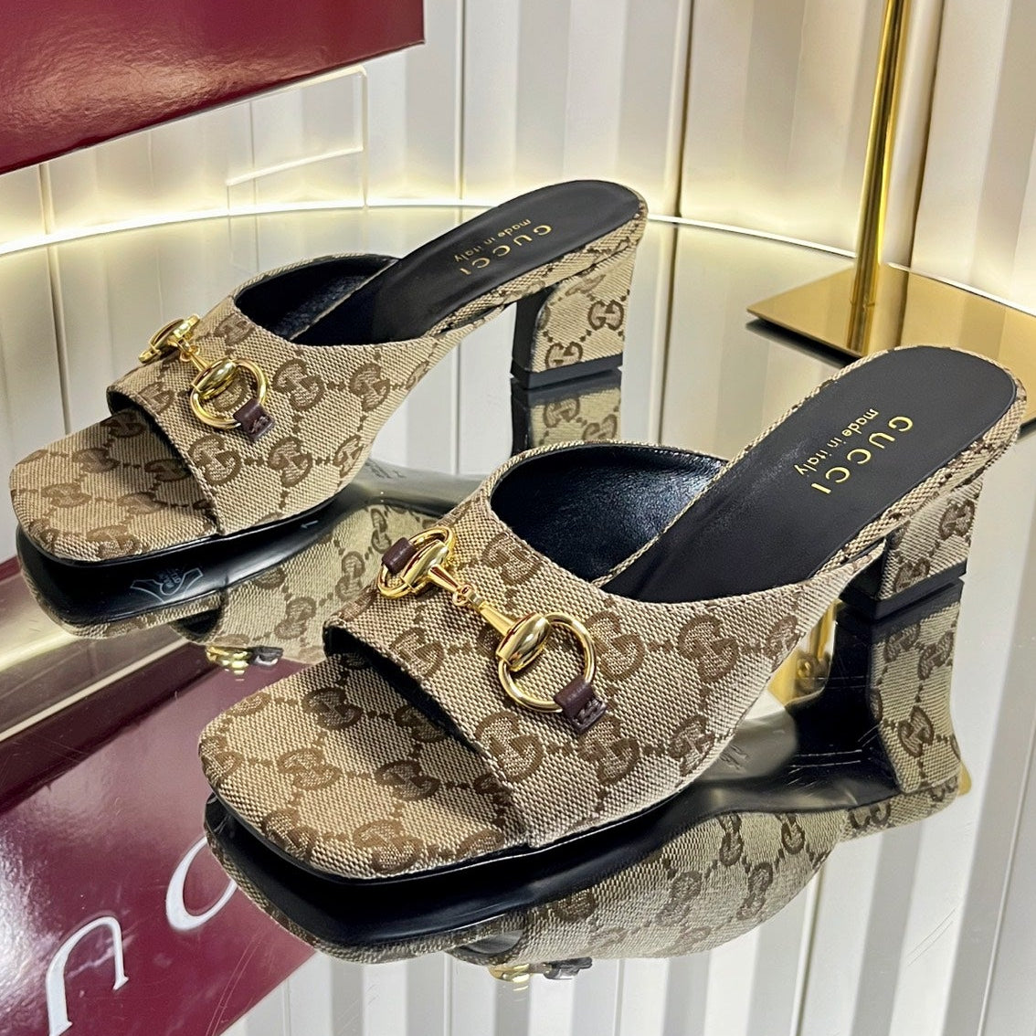 Gucci 2026 Slide Sandals 50mm Monogram Canvas 768119