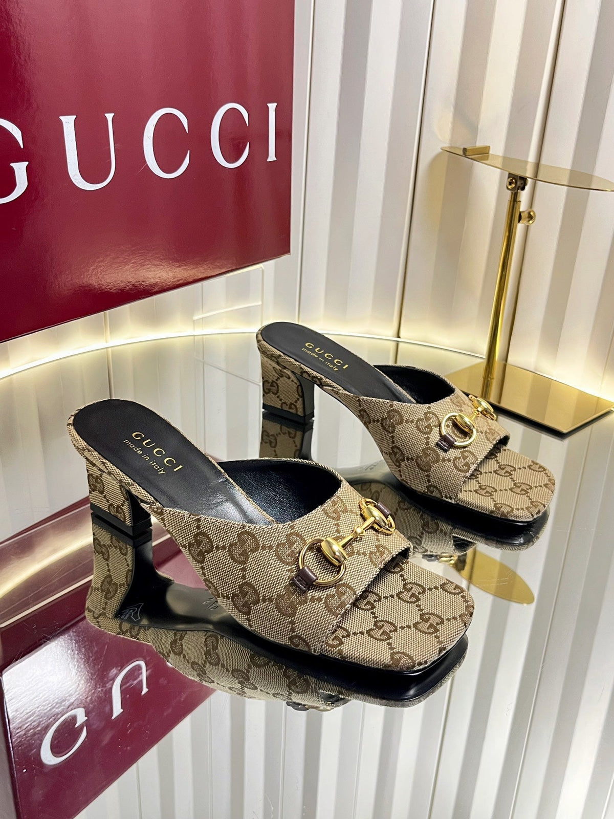 Gucci 2026 Slide Sandals 50mm Monogram Canvas 768119