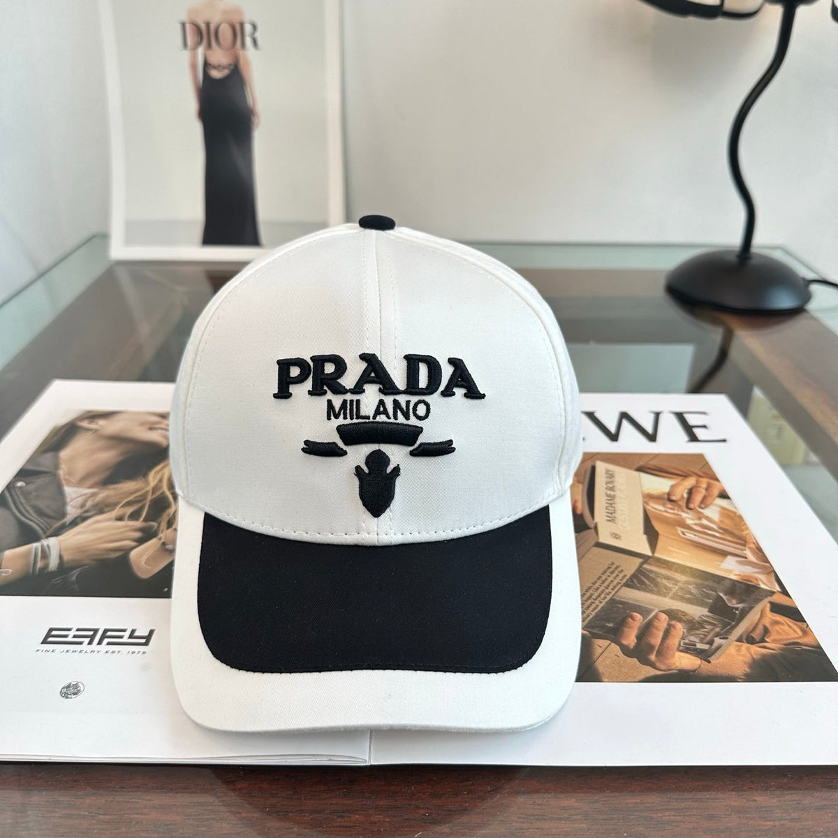 Prada Classic Triangle Logo Baseball Cap Cotton 262253