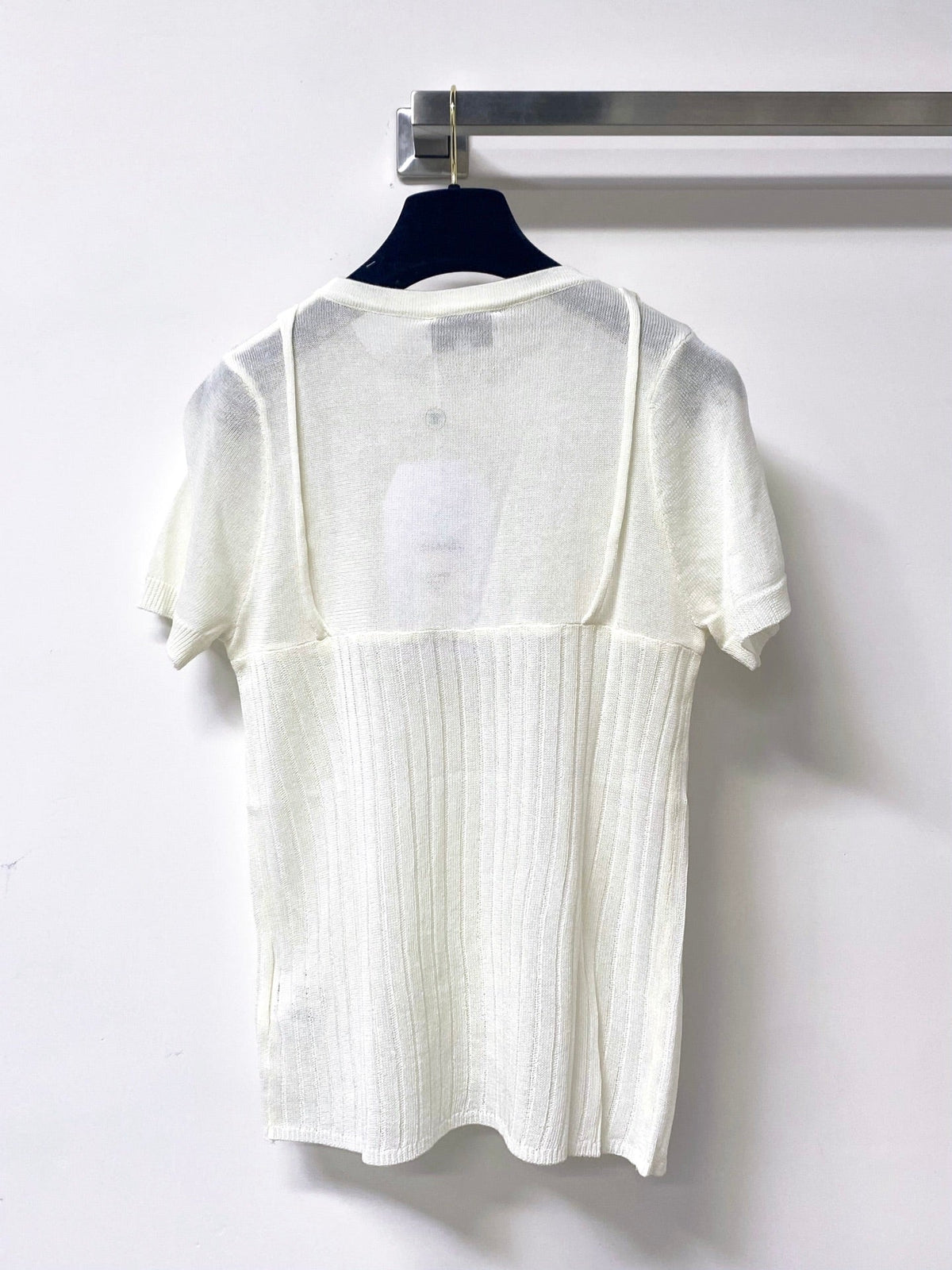 Chanel 2026 Shirt Grey White Tencel Wool 295254