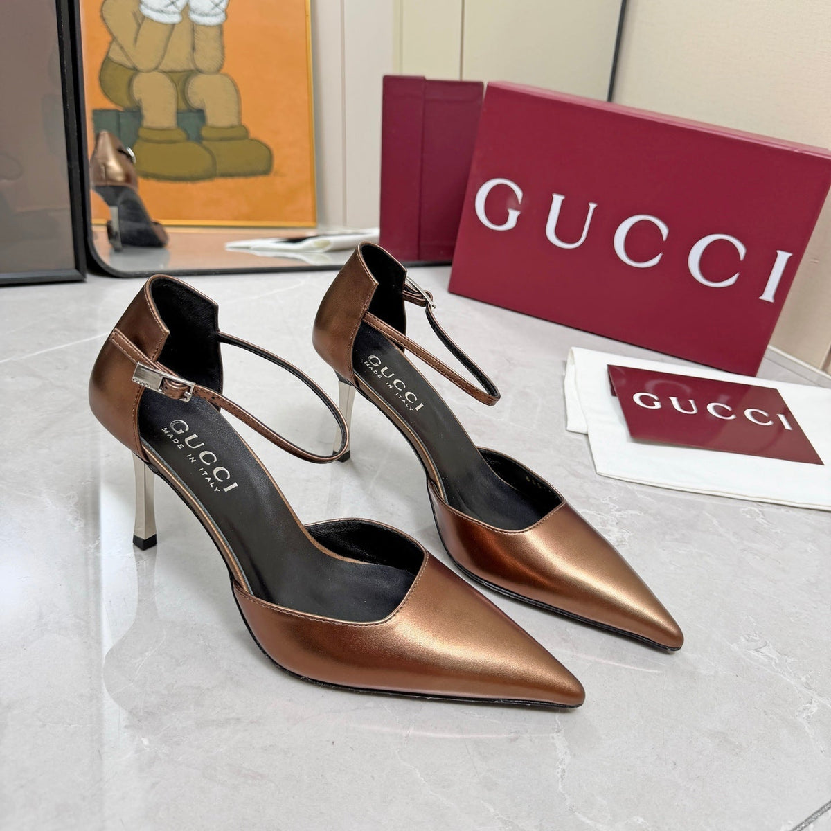 Gucci 2026 Women's Bombshell Pump 85mm Cowhide Leather 767115