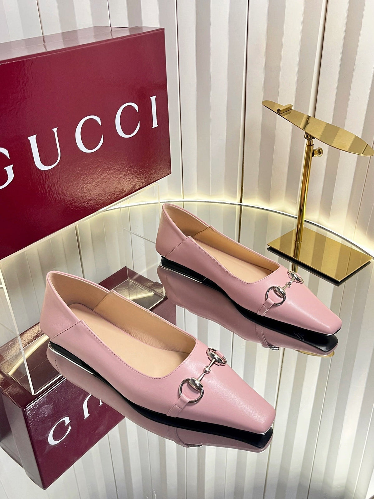 Gucci 2026 GG Horsebit Ballet Flats Leather 768138