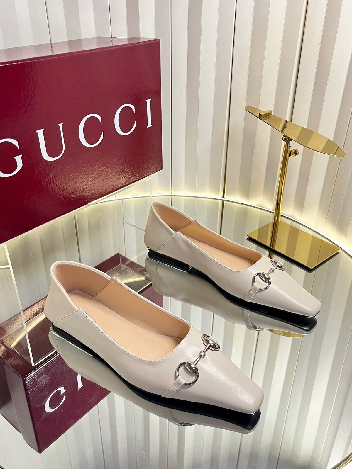 Gucci 2026 GG Horsebit Ballet Flats Leather 768138