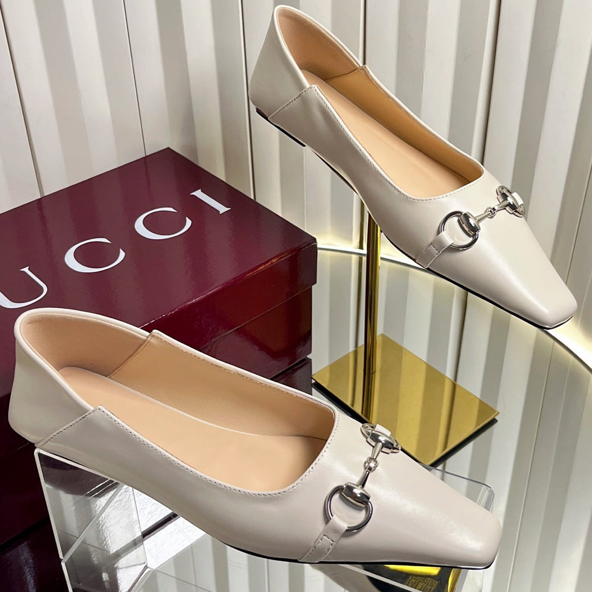 Gucci 2026 GG Horsebit Ballet Flats Leather 768138