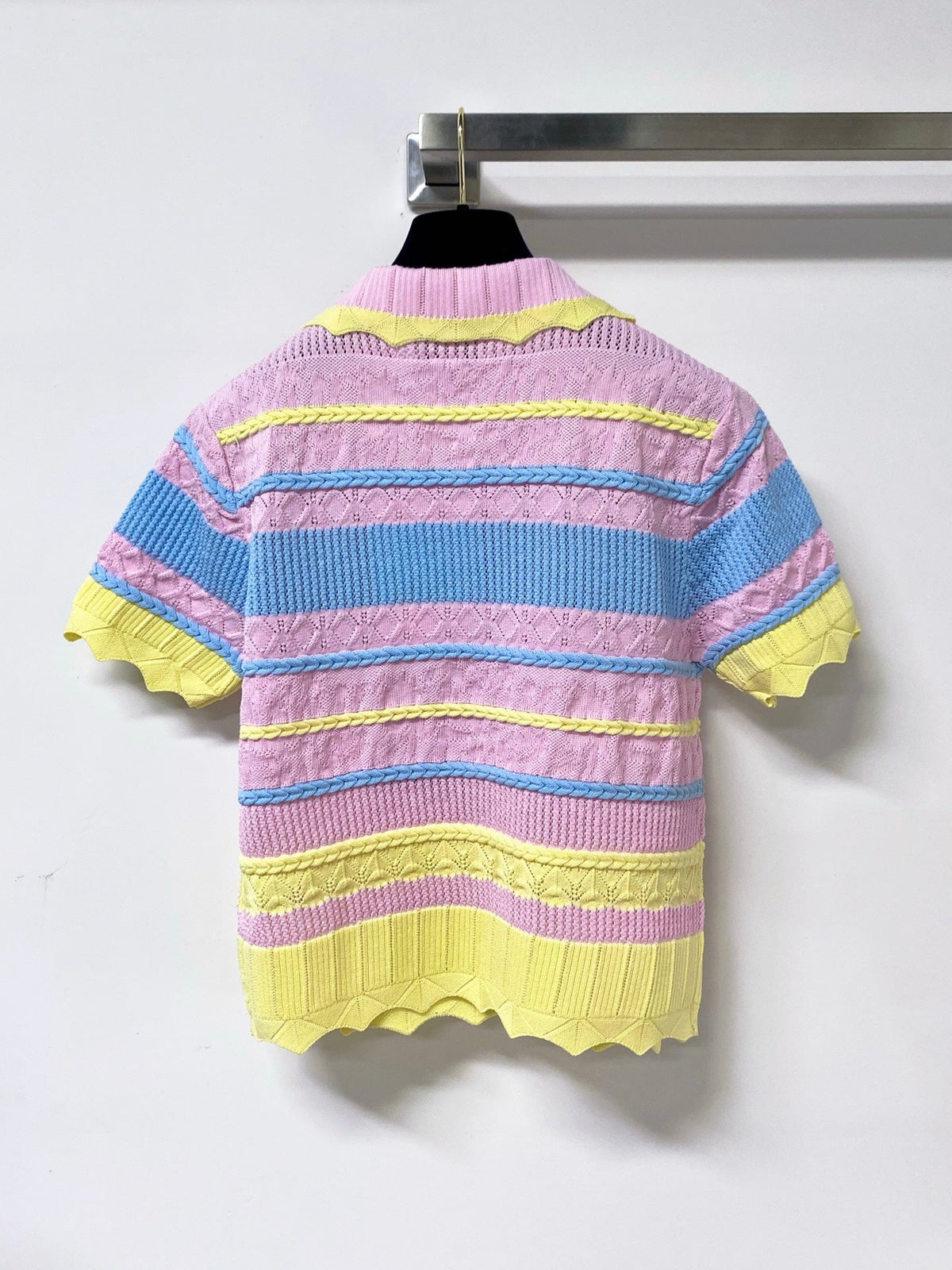 Chanel 2026 Strips Short-Sleeved Shirt Polo Tencel 380258