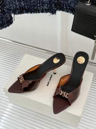 YSL 2026 Jerry Heeled Mules 65mm TPU X Rhinestones 786311