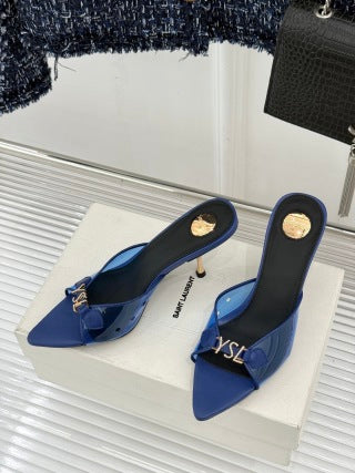 YSL 2026 Jerry Heeled Mules 65mm TPU X Rhinestones 786311