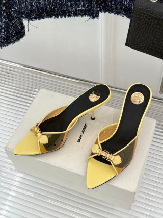 YSL 2026 Jerry Heeled Mules 65mm TPU X Rhinestones 786311
