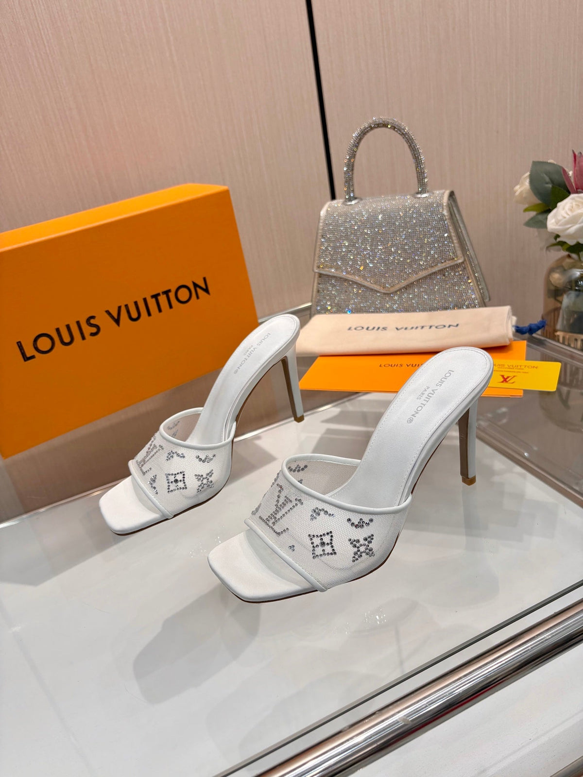 Louis Vuitton 2026 Mules 90mm Mesh Sheepskin 803145