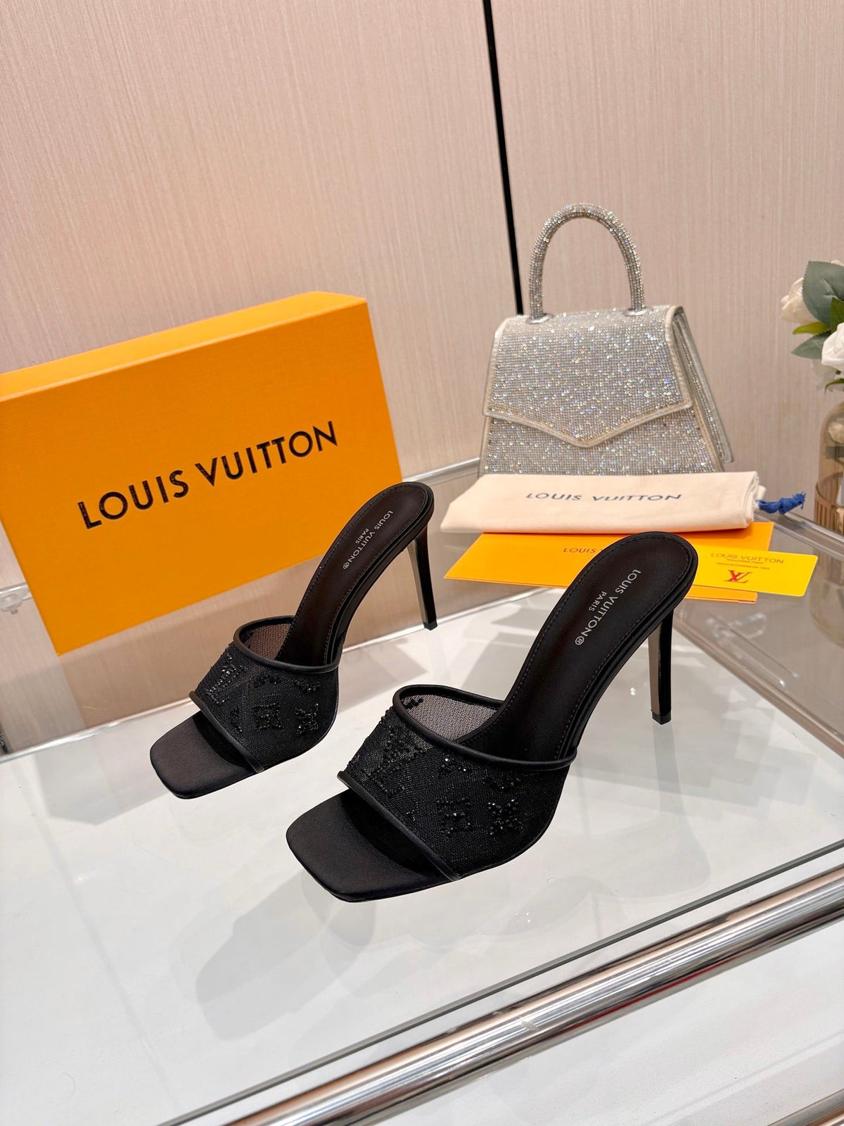 Louis Vuitton 2026 Mules 90mm Mesh Sheepskin 803145