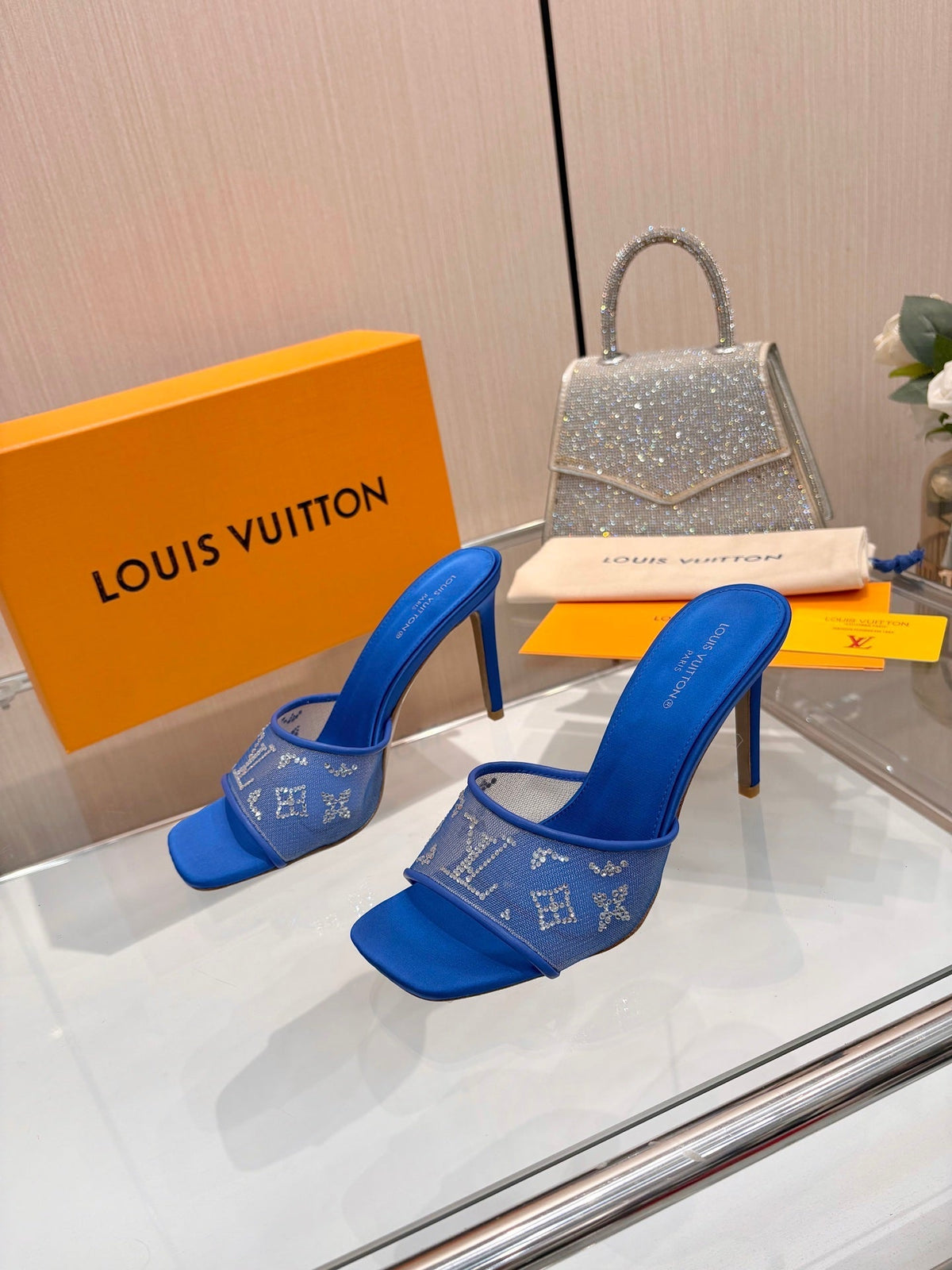 Louis Vuitton 2026 Mules 90mm Mesh Sheepskin 803145