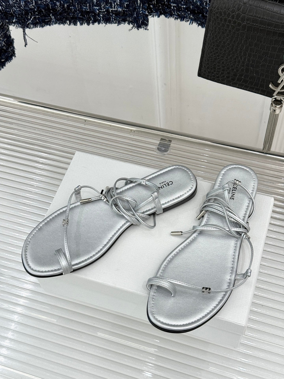 Celine 2026 Flat Sandals Leather 885697