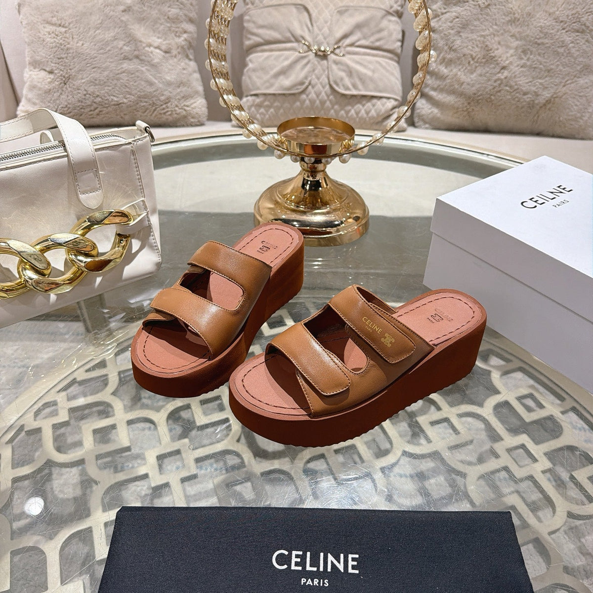 Celine 2026 Platform Sandals Cowhide 834517
