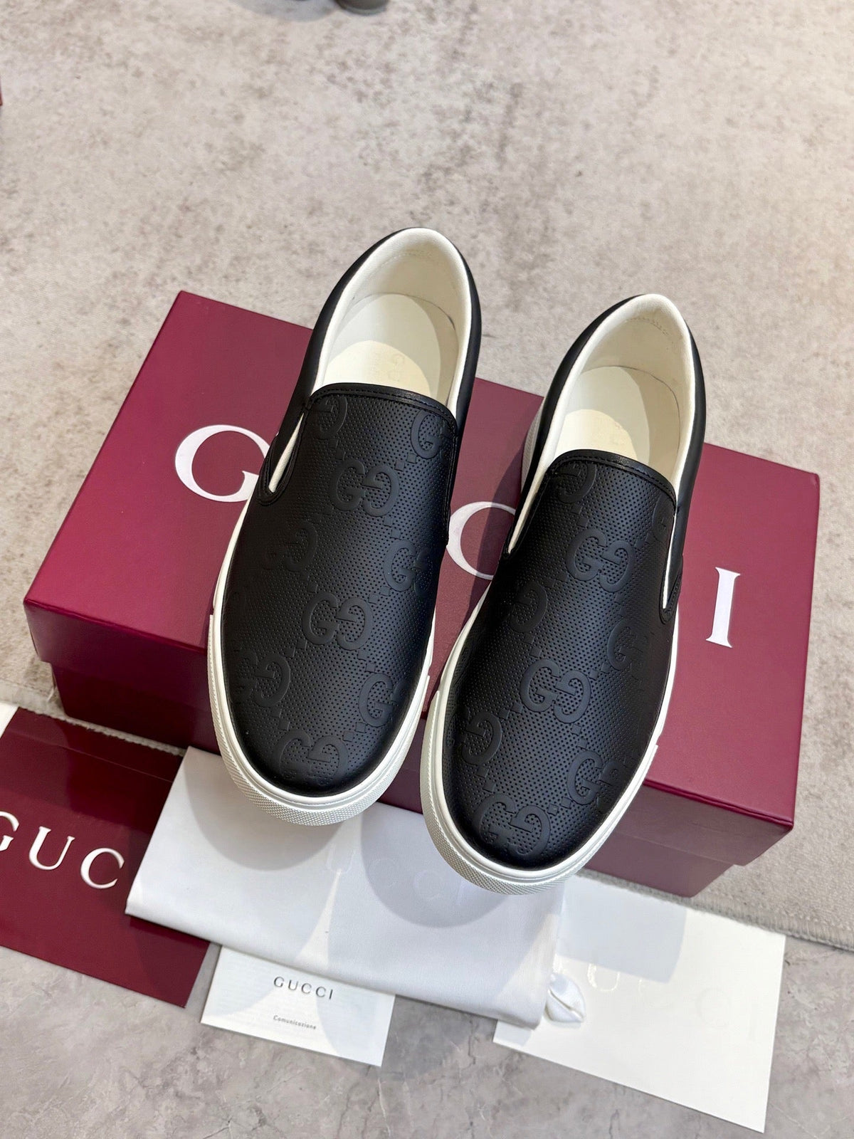Gucci 2026 Slip-on Loafers Canvas Leather 929233