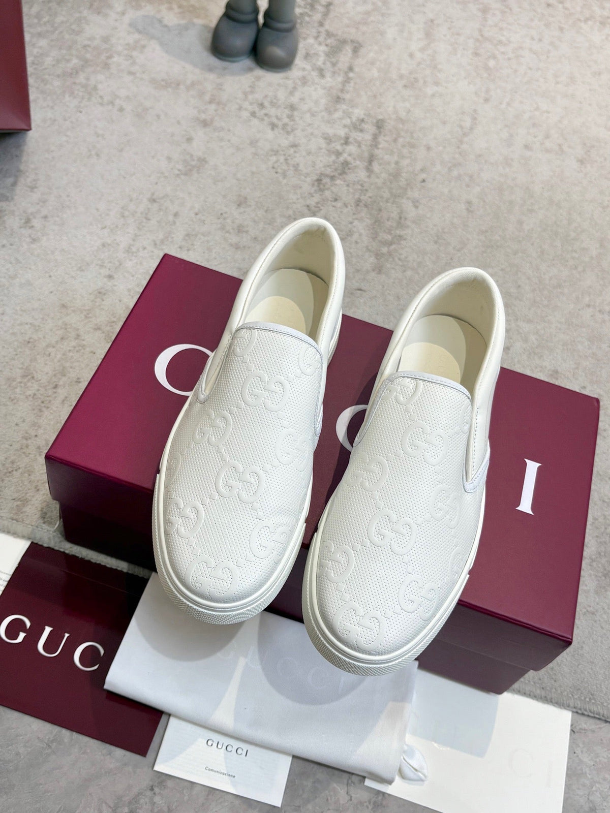 Gucci 2026 Slip-on Loafers Canvas Leather 929233