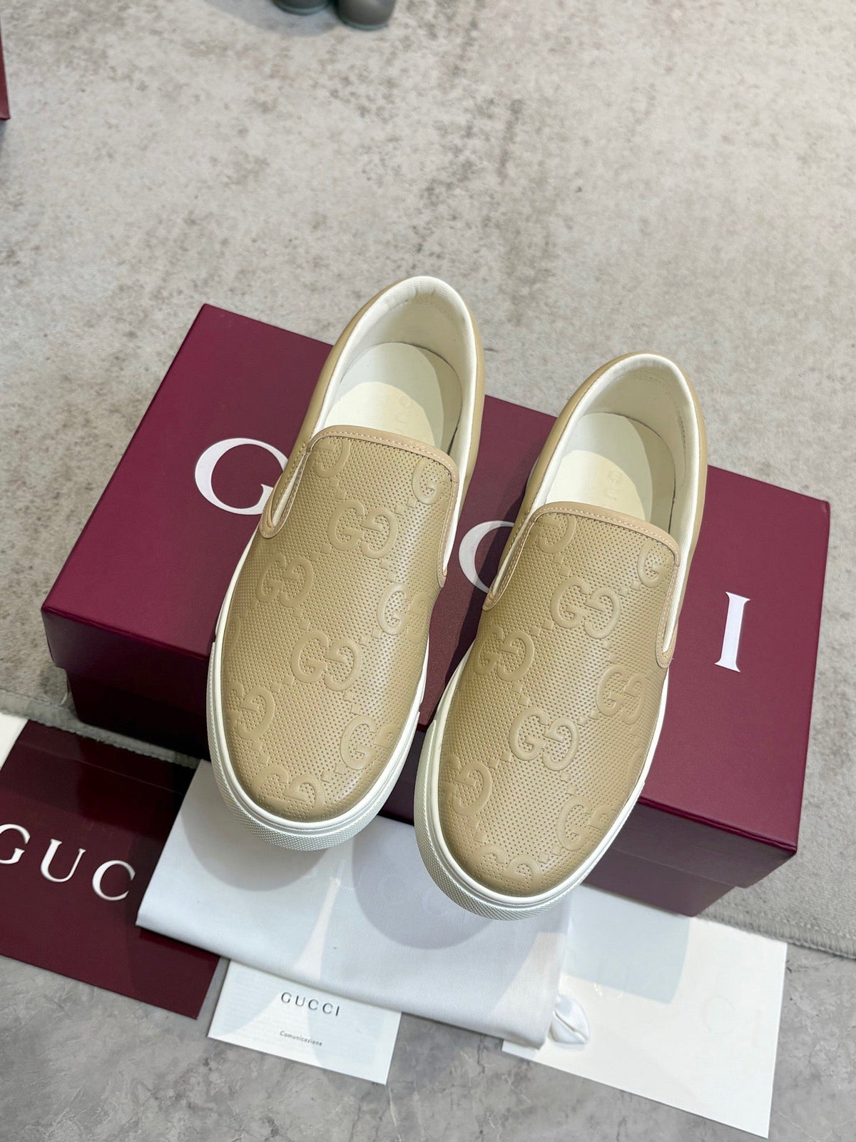 Gucci 2026 Slip-on Loafers Canvas Leather 929233
