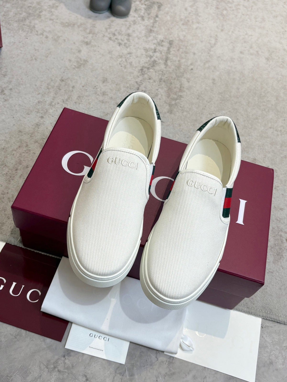 Gucci 2026 Slip-on Loafers Canvas Leather 929233