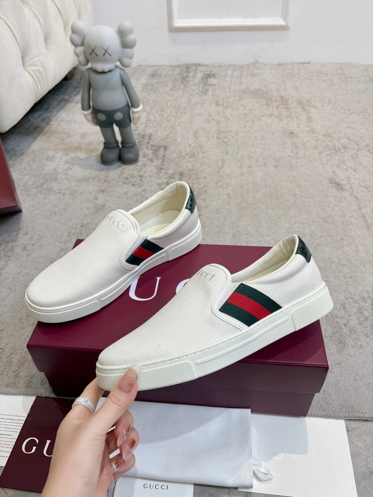 Gucci 2026 Slip-on Loafers Canvas Leather 929233