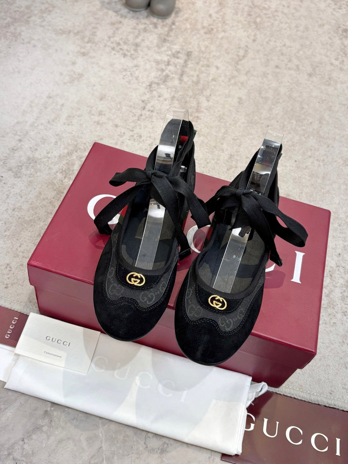Gucci 2026 Ballet Flats Suede Canvas 929236