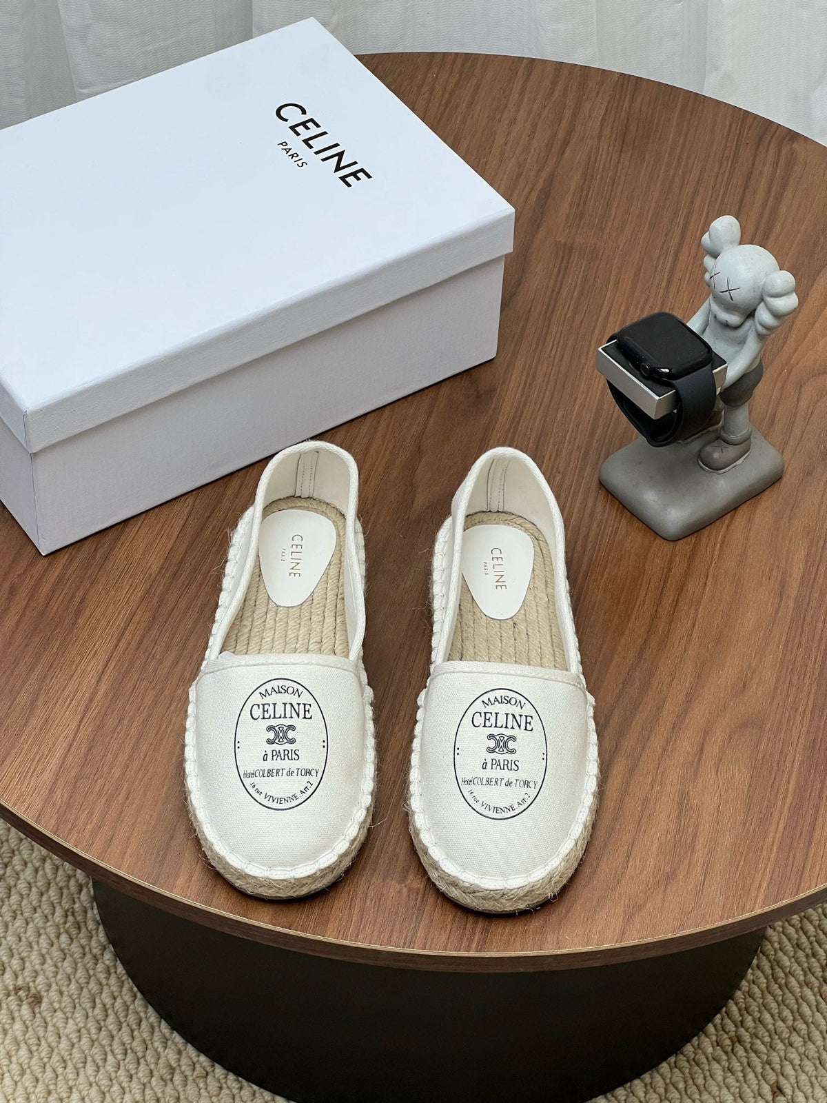 Celine 2026 Straw Fisherman Loafers Canvas 919528