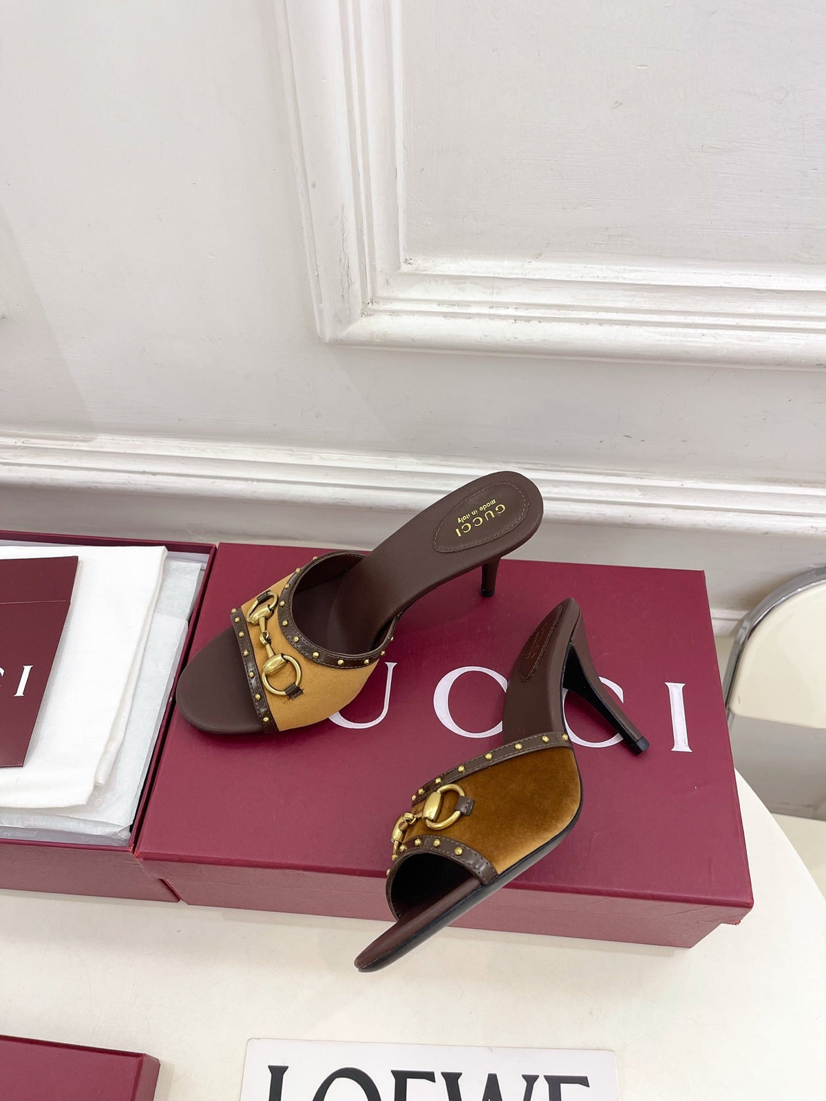 Gucci 2026 Horsebit Studded Sandals Canvas 946538