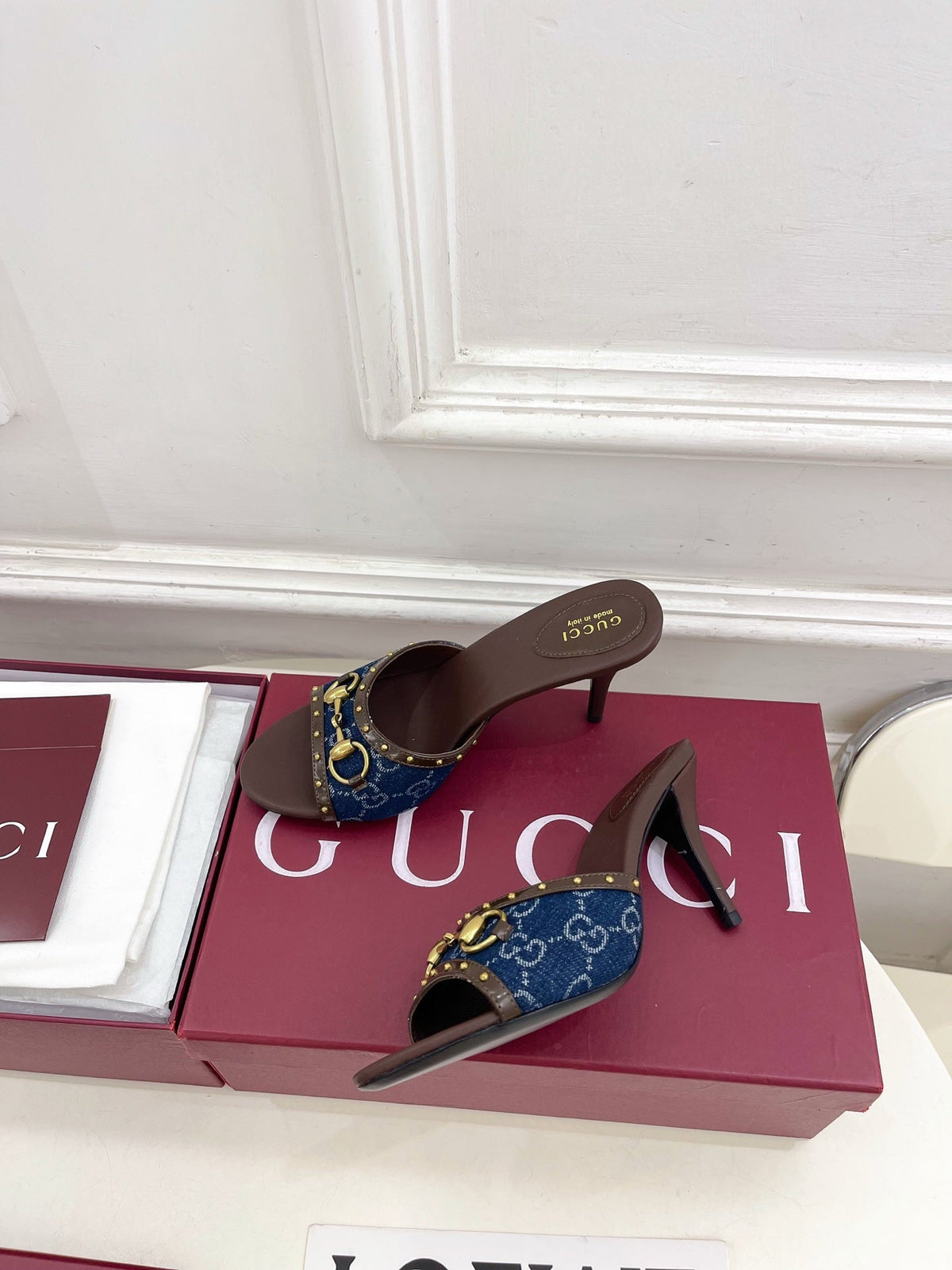 Gucci 2026 Horsebit Studded Sandals Canvas 946538