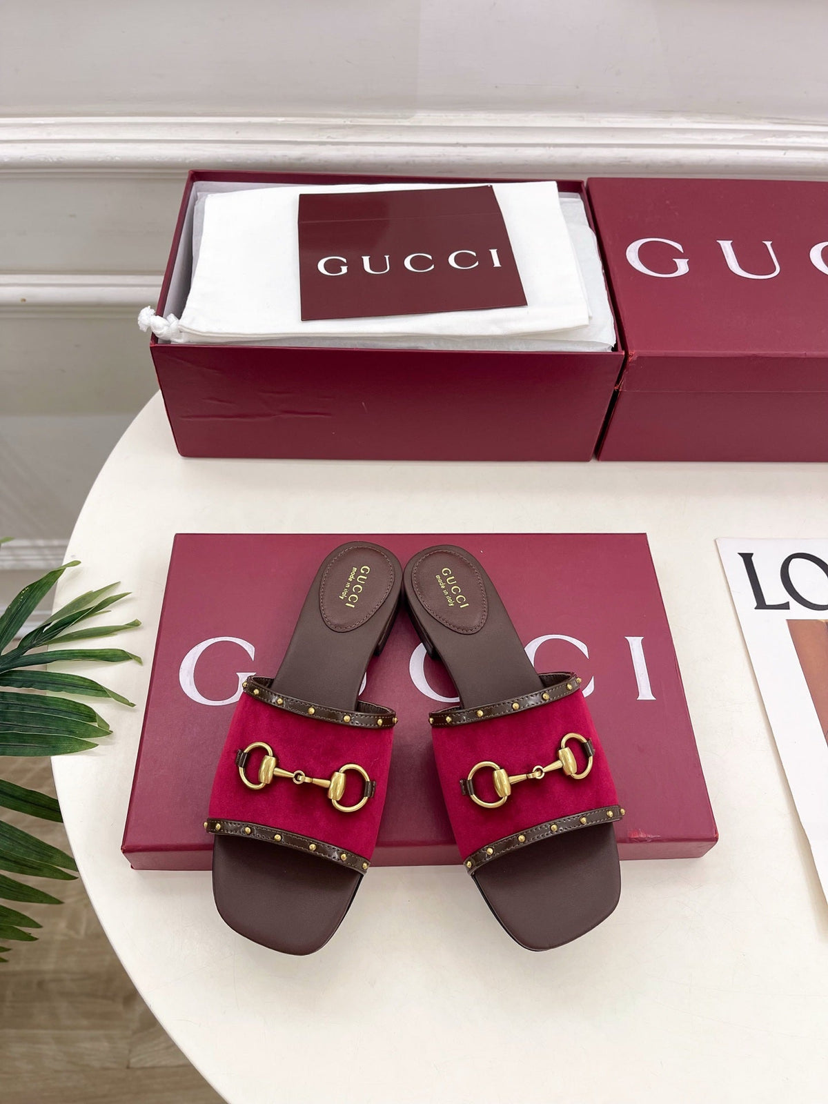 Gucci 2026 Horsebit Studded Sandals Canvas 946538
