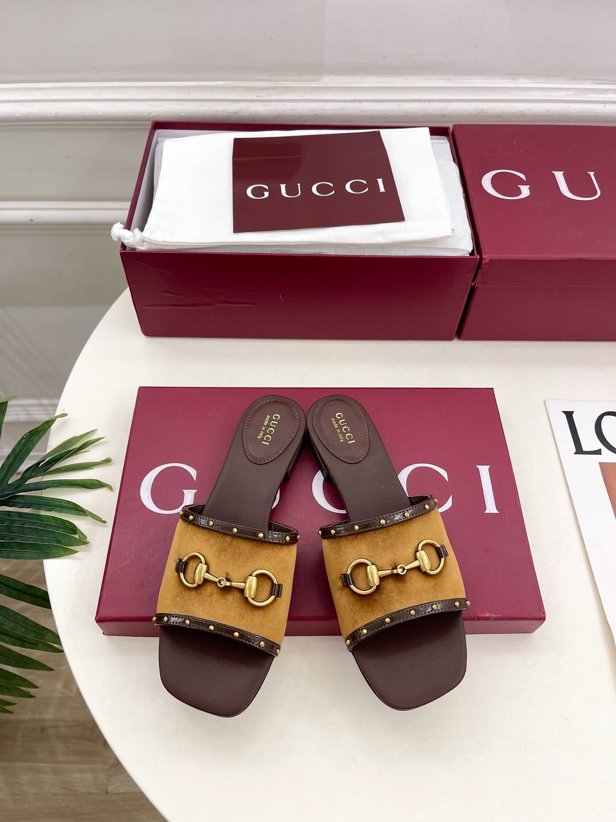 Gucci 2026 Horsebit Studded Sandals Canvas 946538