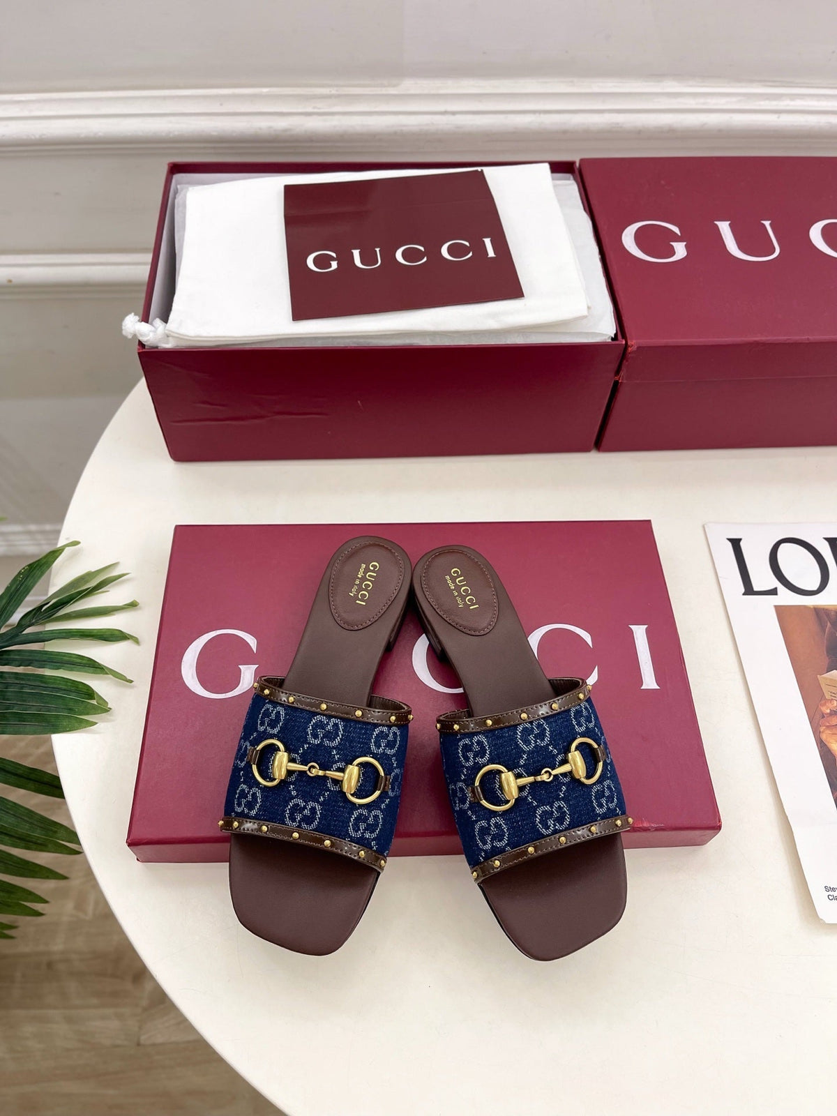 Gucci 2026 Horsebit Studded Sandals Canvas 946538