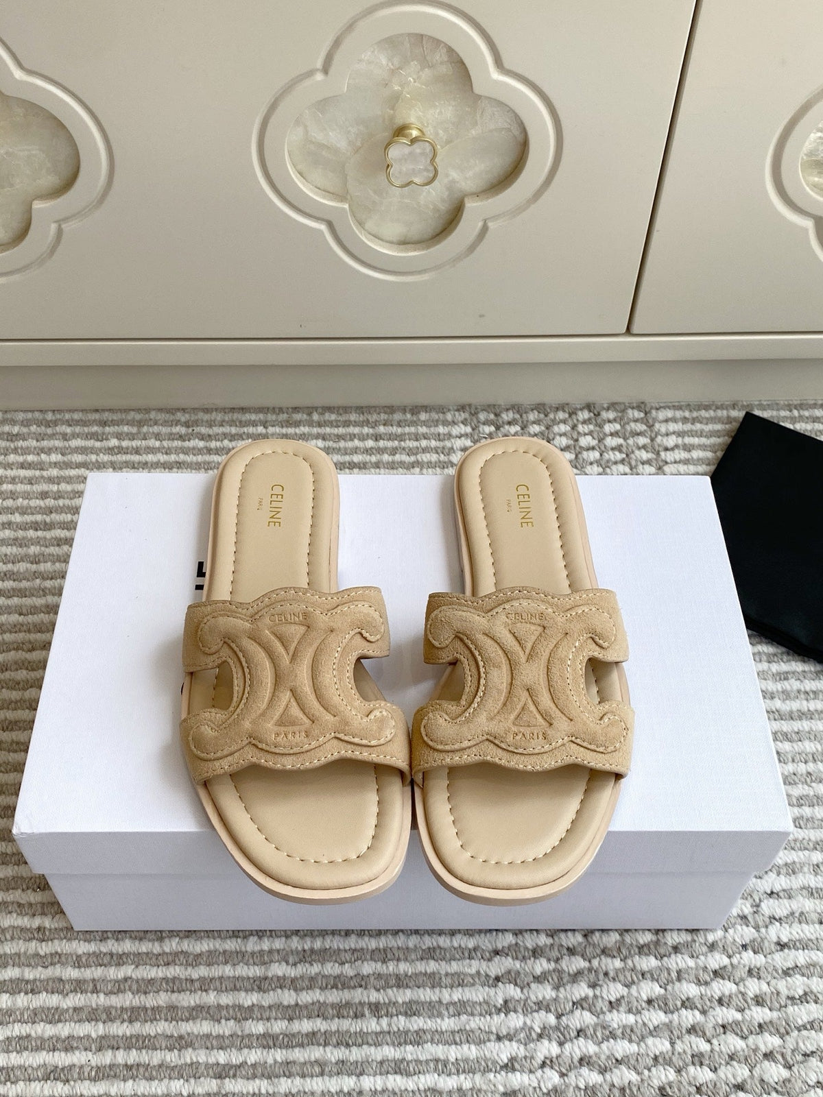 Celine 2026 Marina Triomphe Sandals Suede 955752