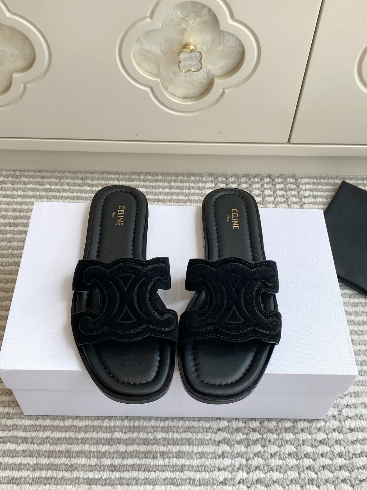 Celine 2026 Marina Triomphe Sandals Suede 955752