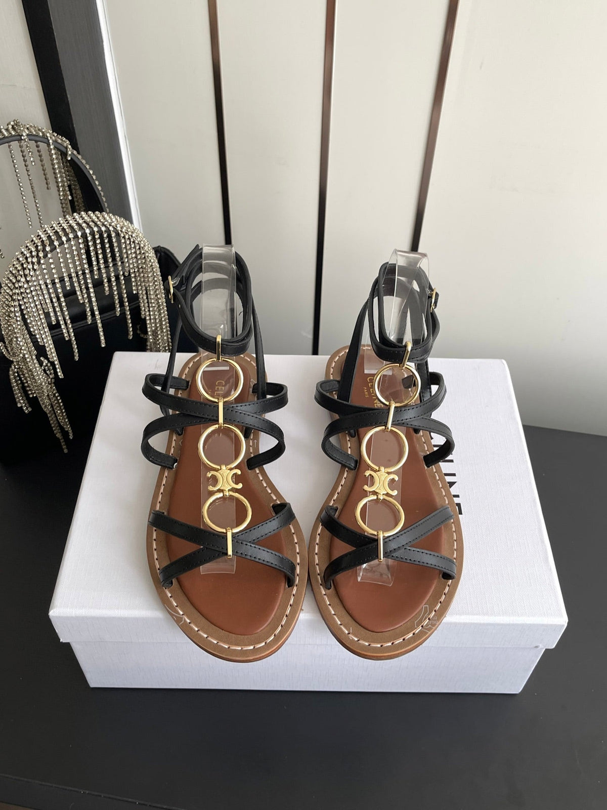 Celine 2026 Strappy Jewel Sandal Cowhide 945115