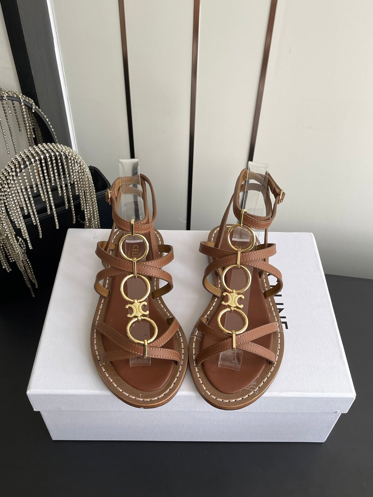 Celine 2026 Strappy Jewel Sandal Cowhide 945115