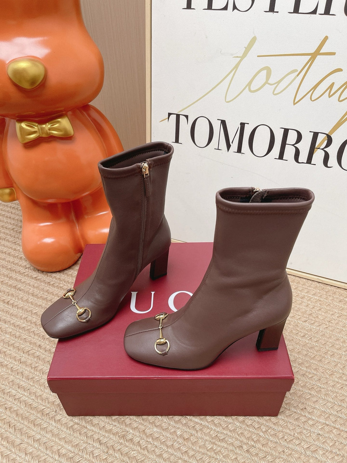 Gucci 2026 Signora Ankle Boots Boots 85mm Suede Leather 950855