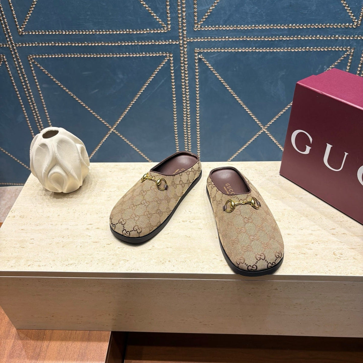 Gucci 2026 Horsebit Mule Suede Canvas 943297