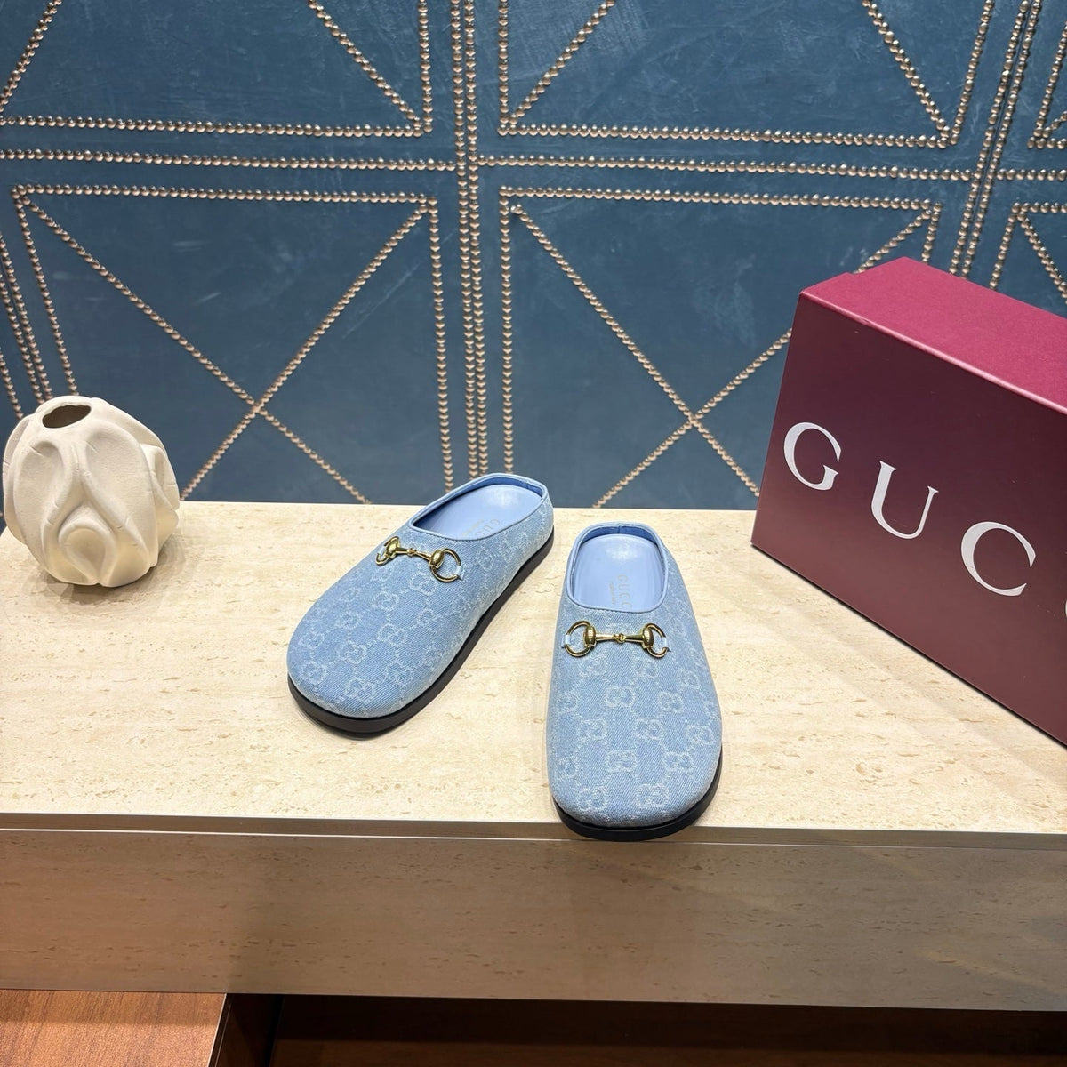 Gucci 2026 Horsebit Mule Suede Canvas 943297