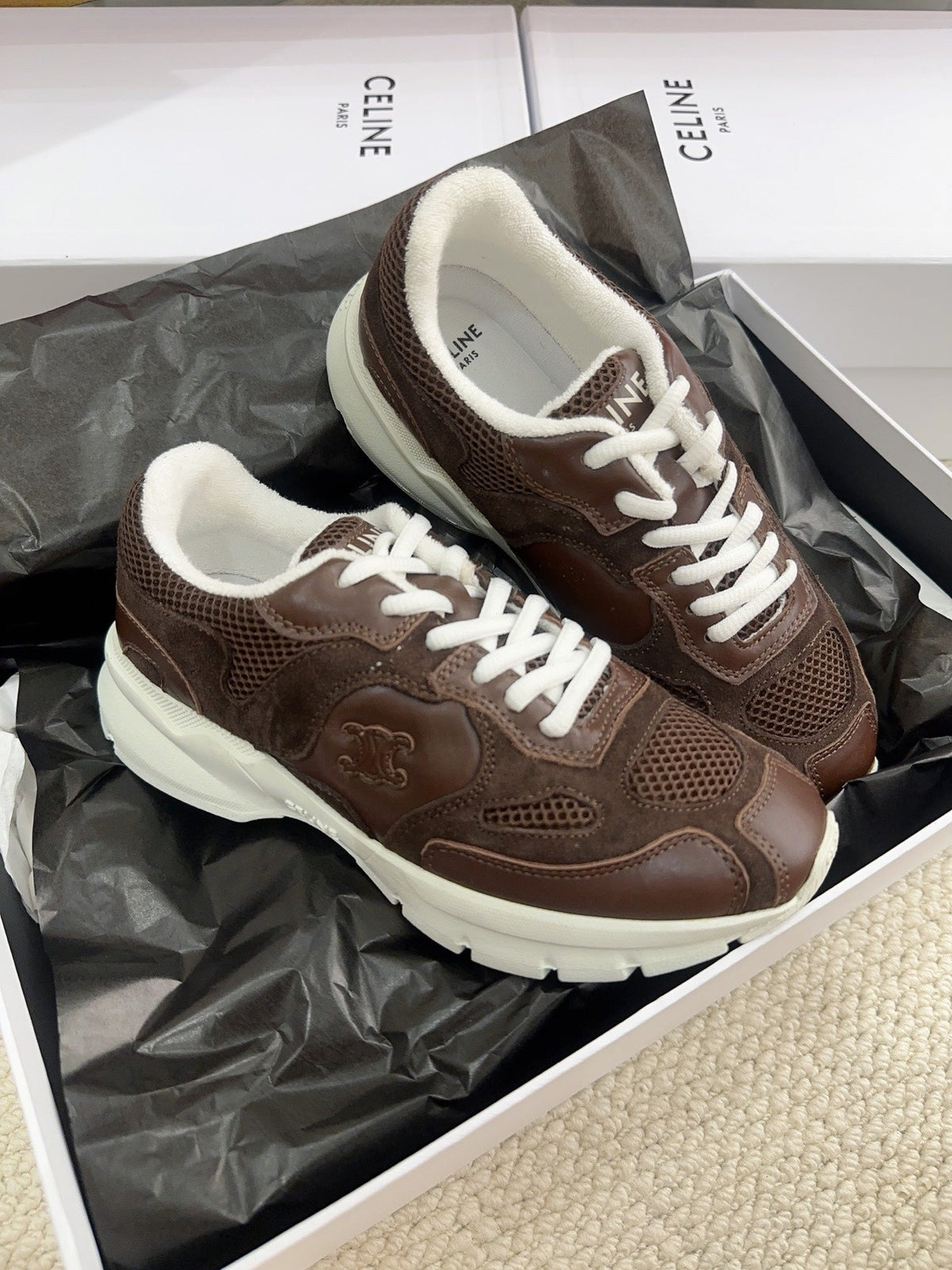 Celine 2026 Runner Sneakers Mesh Leather 952296