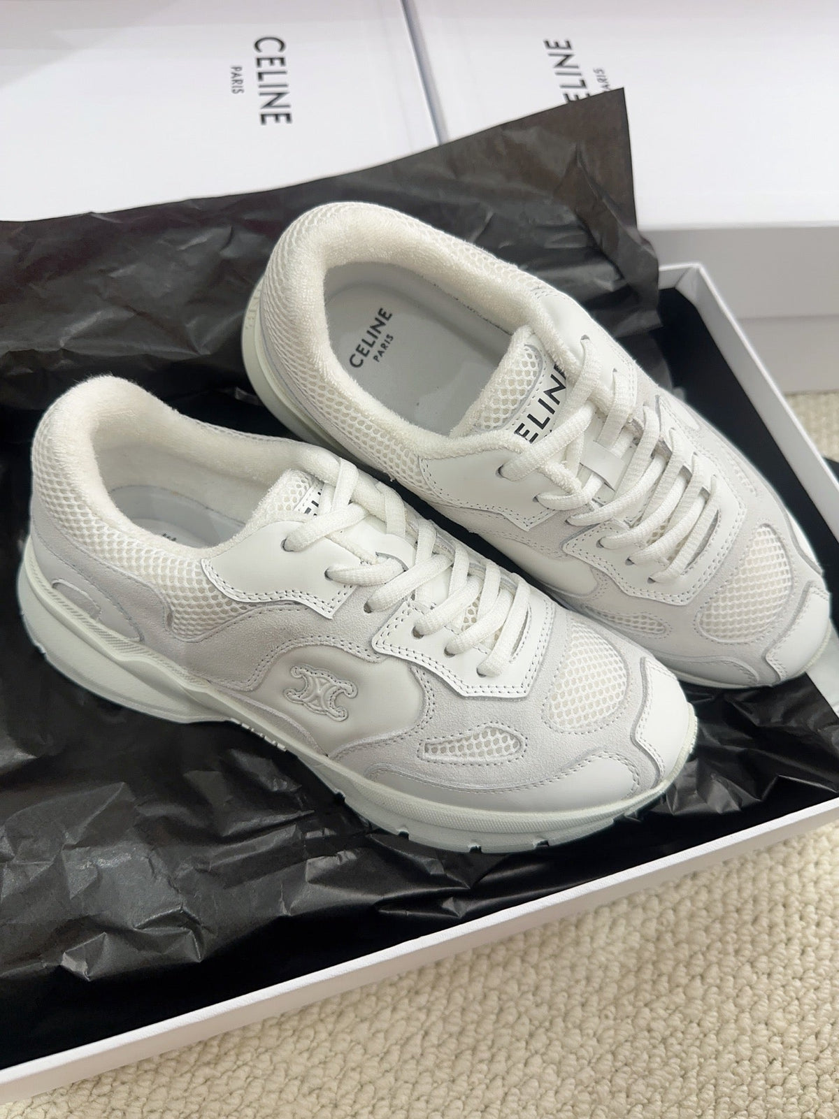 Celine 2026 Runner Sneakers Mesh Leather 952296