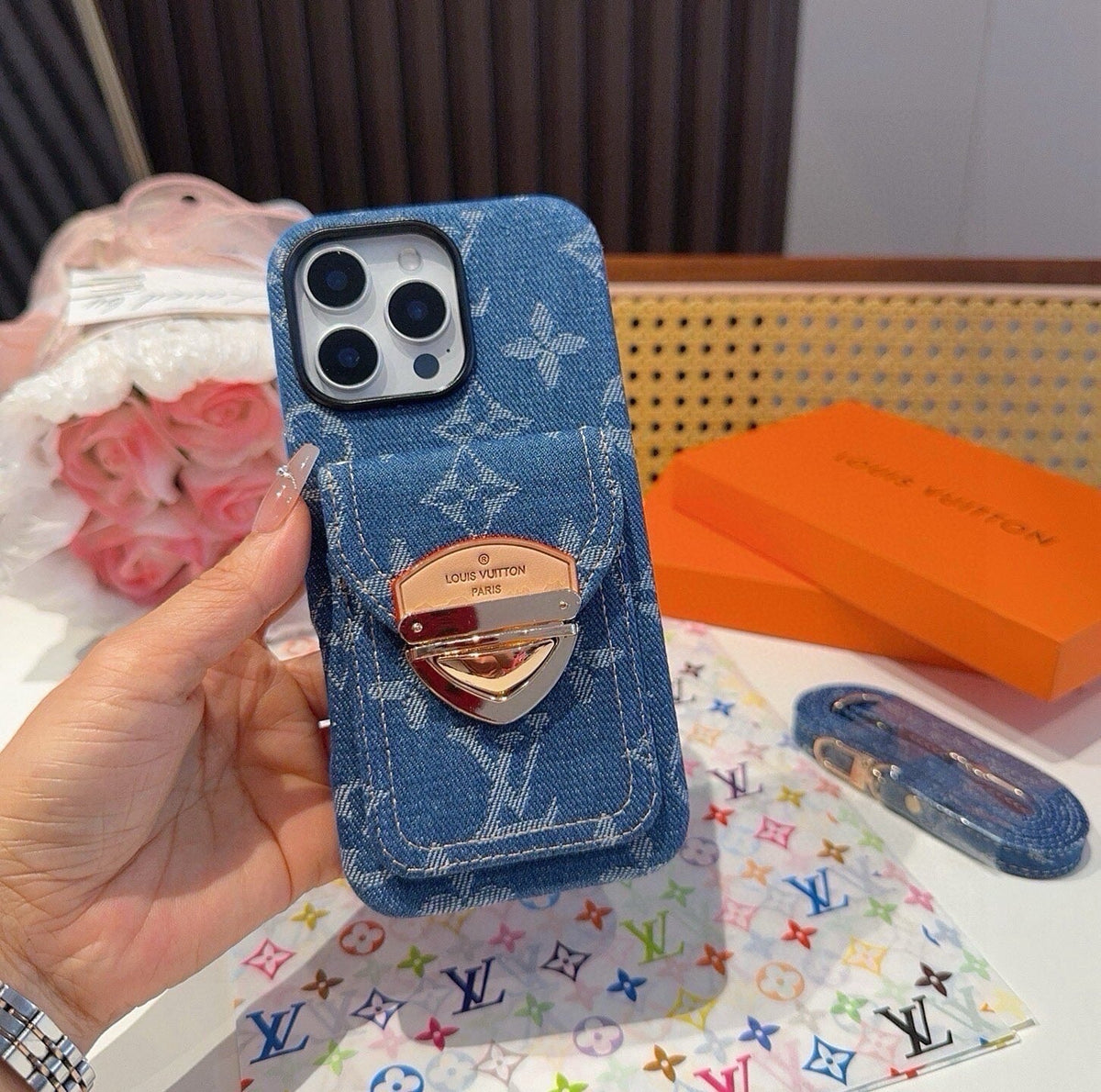 Louis Vuitton Denim Lock Phone Case 390511