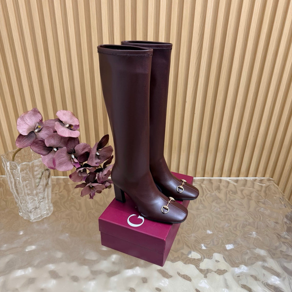 Gucci 2026 Signora Knee-High Boots 85mm Leather 949458