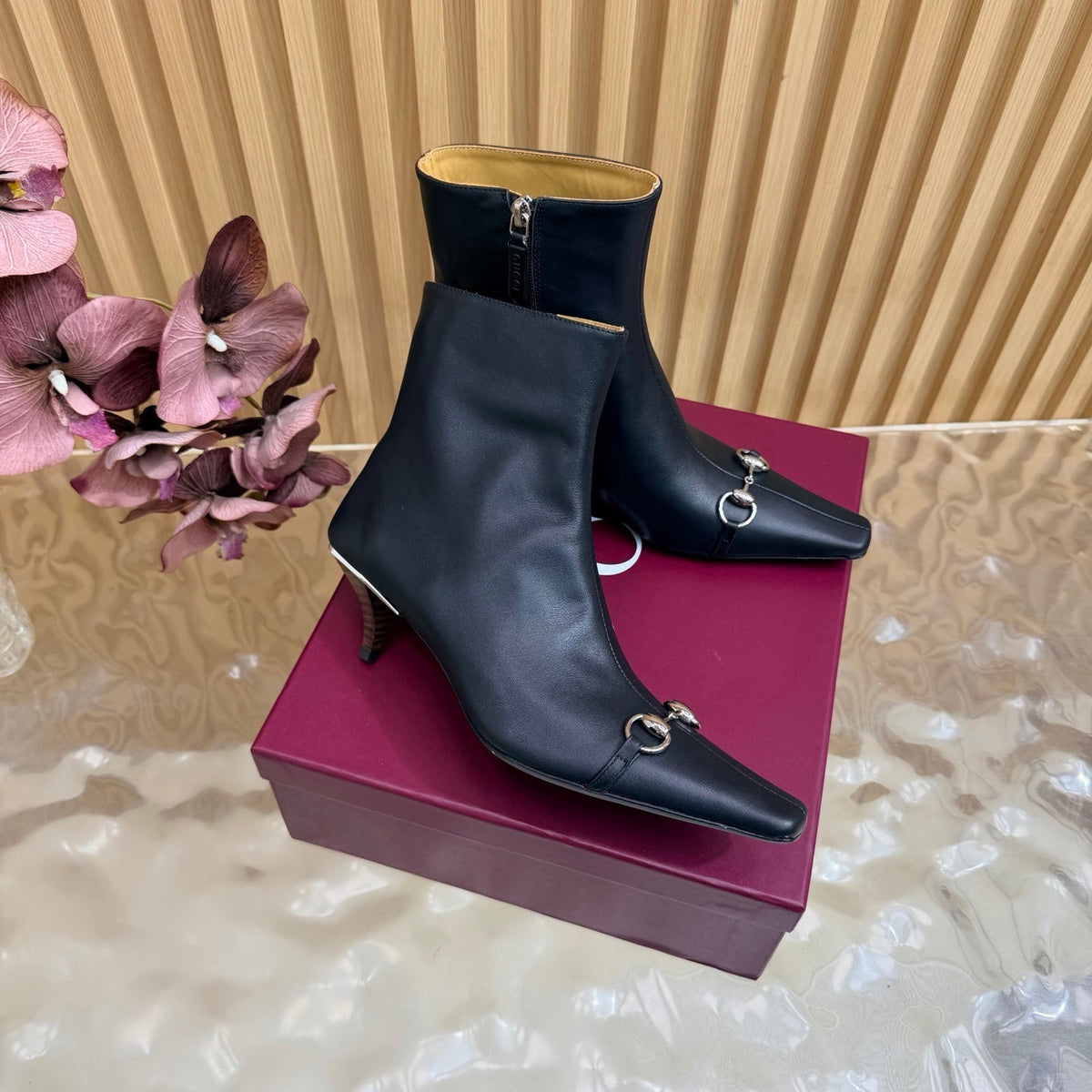 Gucci 2026 Bombshell Ankle Boots 55mm Cowhide Fabric 949460