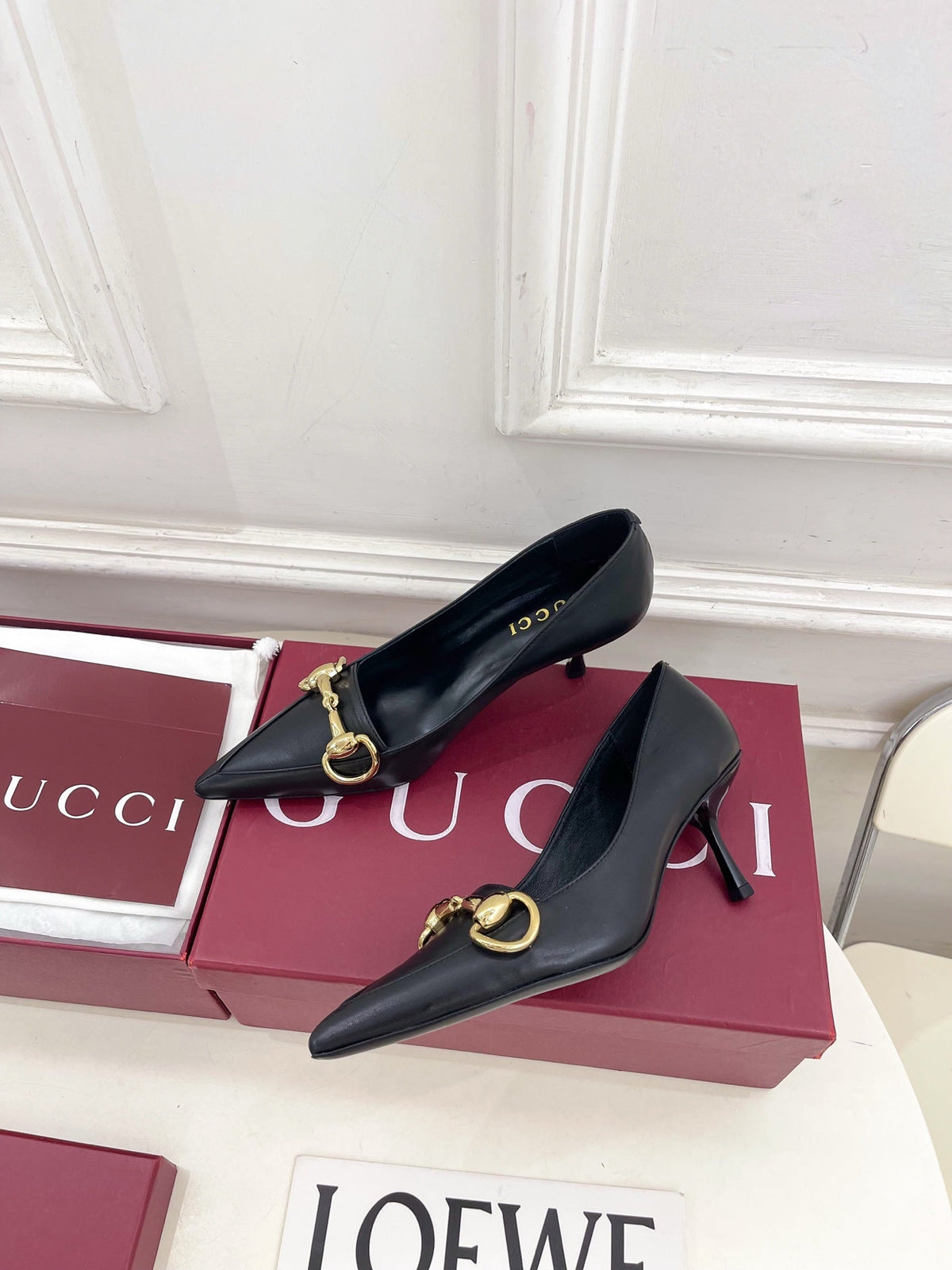 Gucci 2026 Boulevard Embossed Pumps 70mm Leather 946659