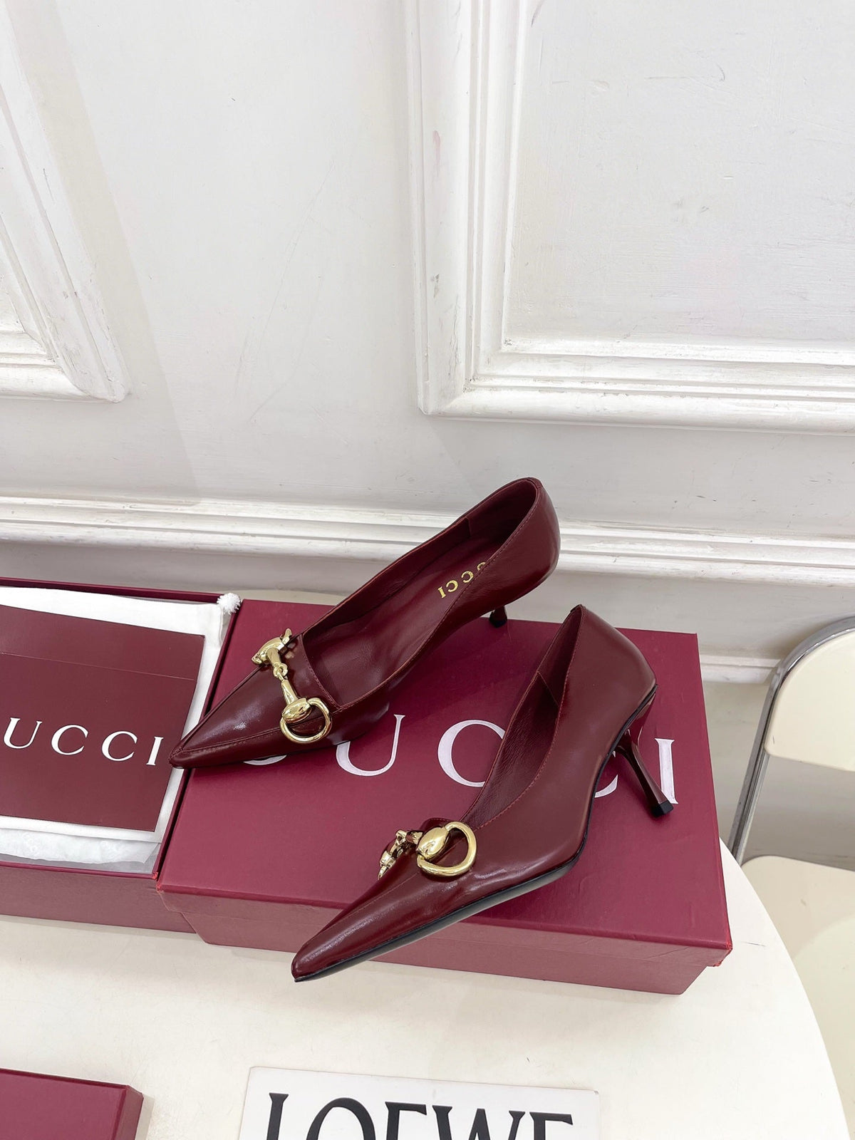 Gucci 2026 Boulevard Embossed Pumps 70mm Leather 946659